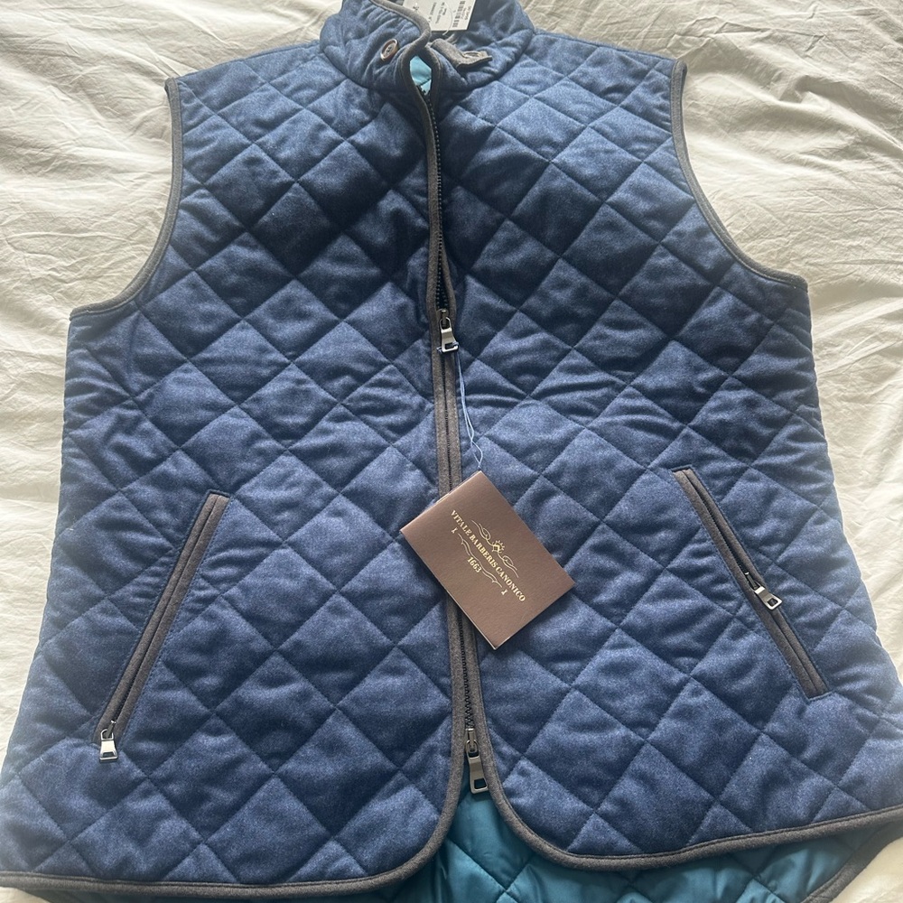 Paul Stuart Quilted Blue Vest NWT
